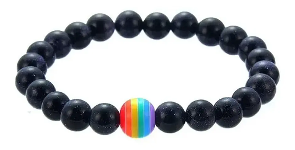 Pulsera Manilla Piedras Naturales Orgullo Lgbt Hombre Mujer 8
