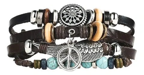 Pulsera Manilla Brazalete Cuero Ala Soñador Hombre Y Mujer