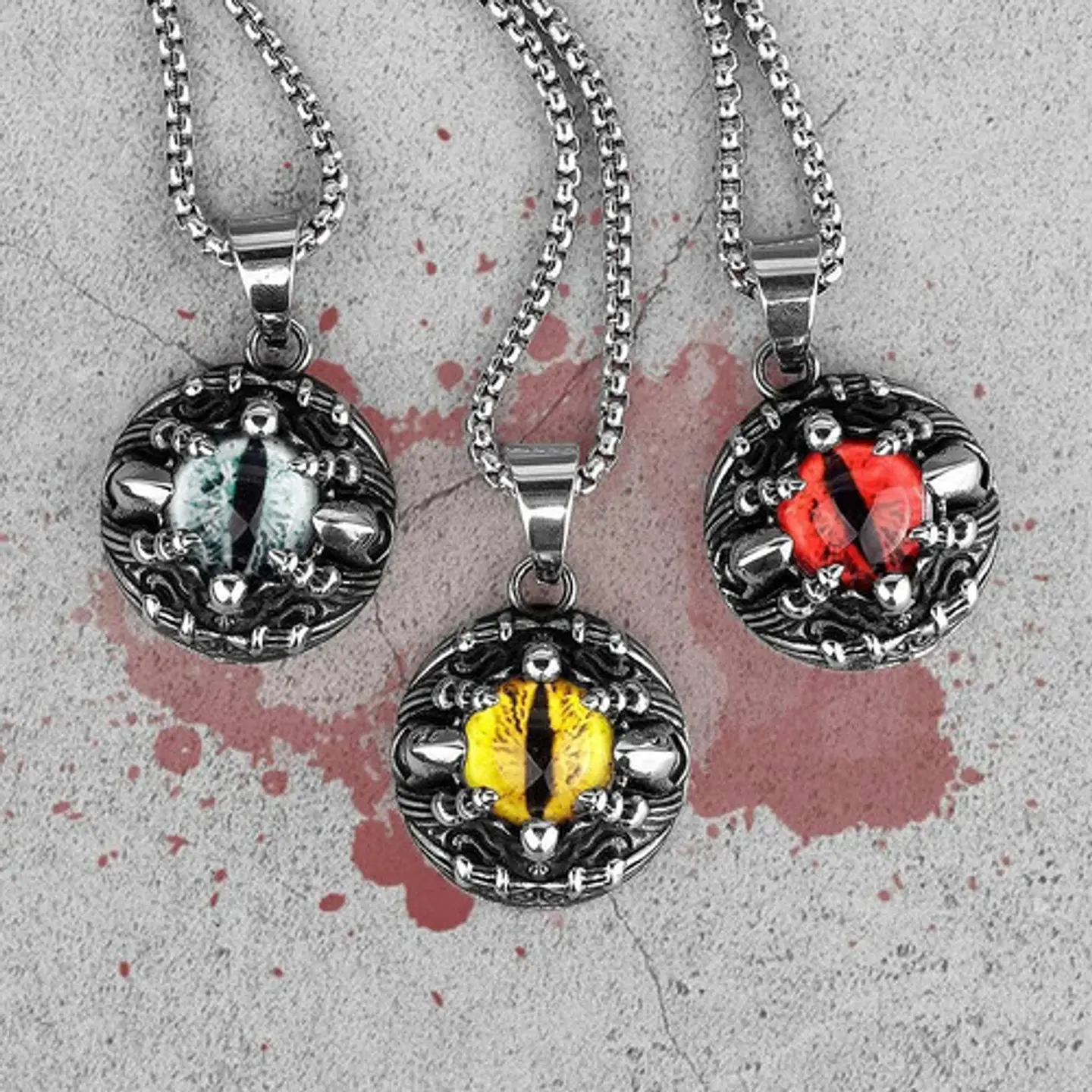 Collar Colgante Calavera Skull Dragon Ojo Para Hombre Mujer 6