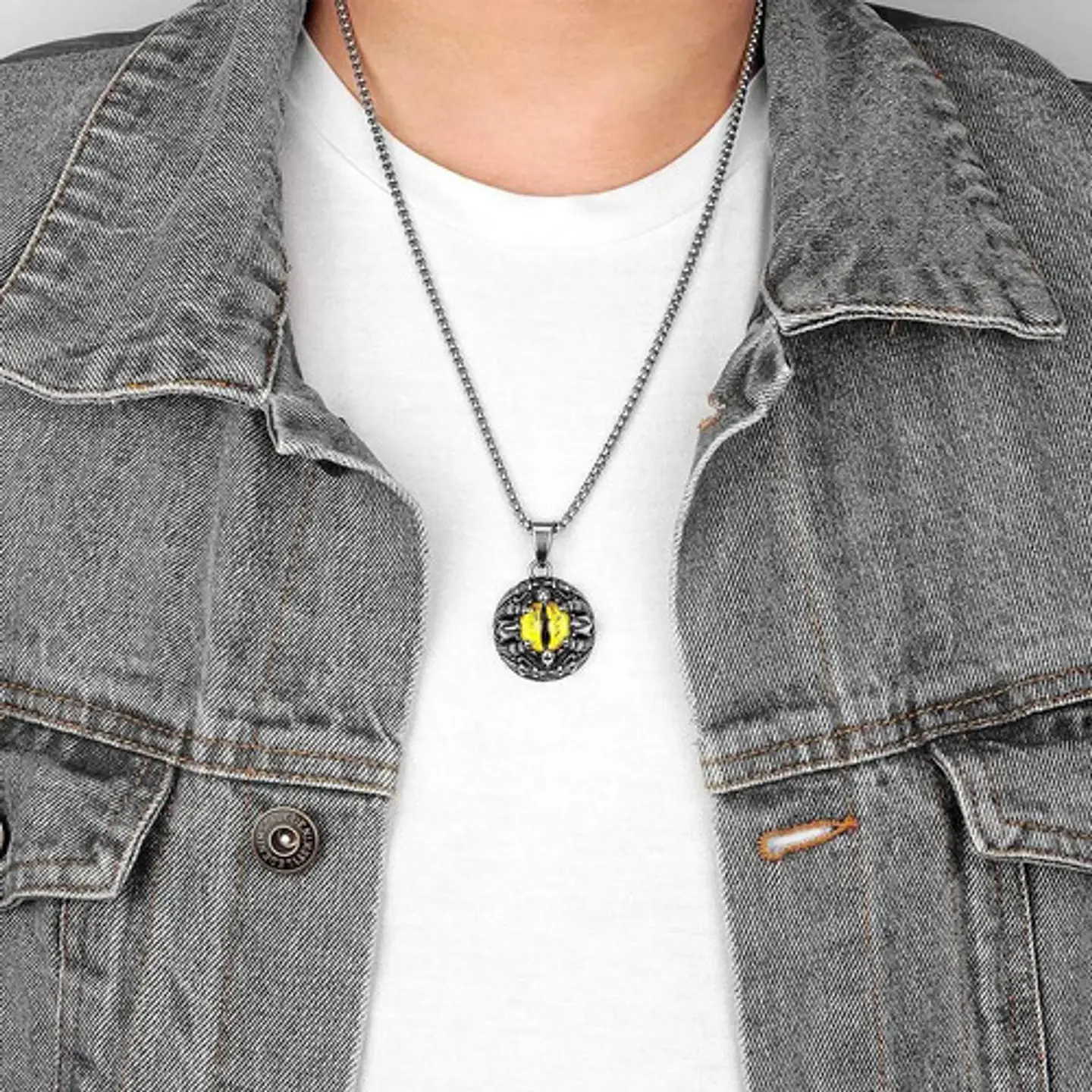 Collar Colgante Calavera Skull Dragon Ojo Para Hombre Mujer 7