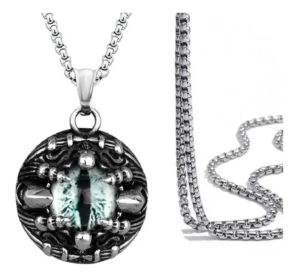 Collar Colgante Calavera Skull Dragon Ojo Para Hombre Mujer 8