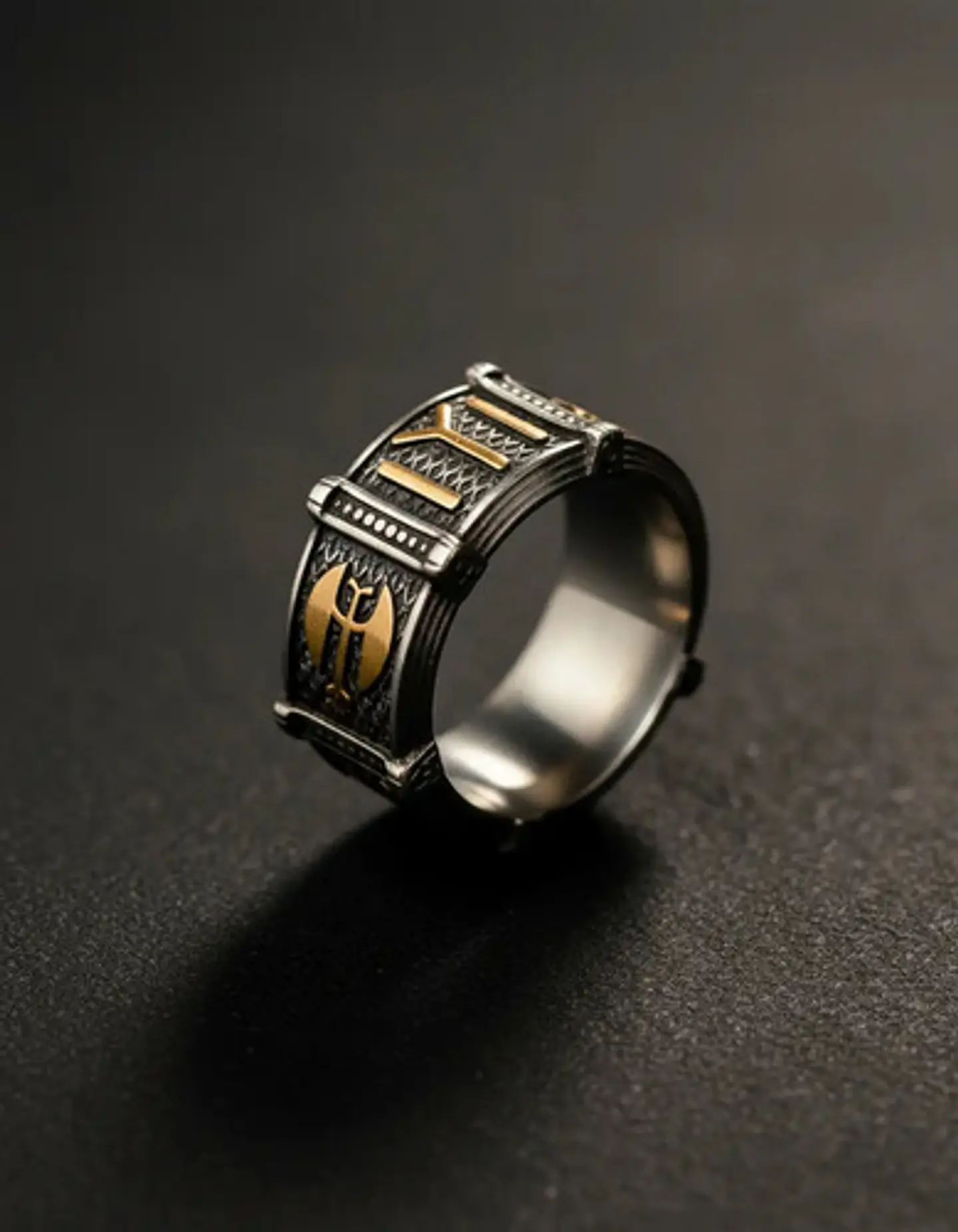 Anillo Kayi Obasi  Acero Inoxidable Hacha Color Plata Hombre 6