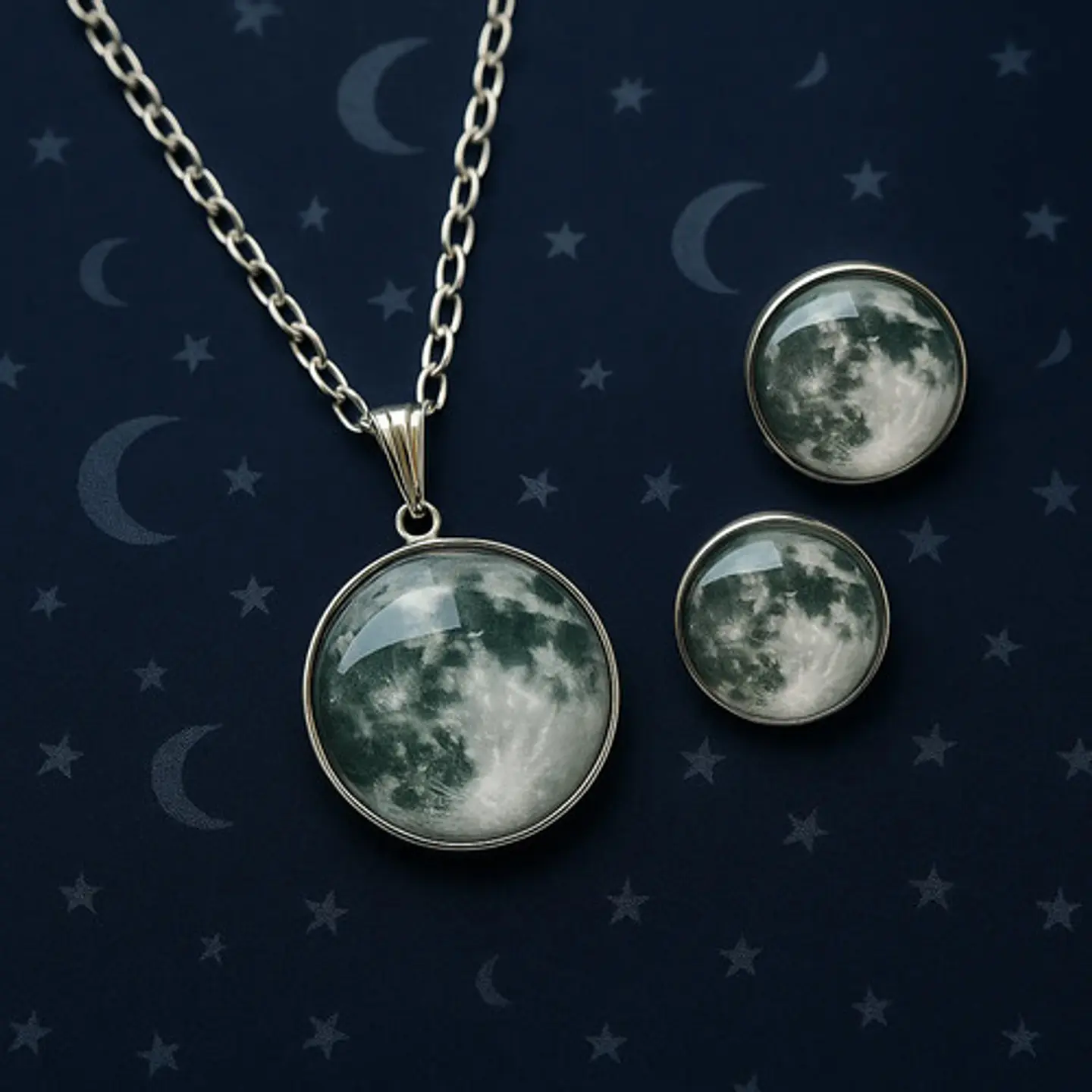 Collar Mujer Luna Llena Brilla En La Oscuridad Fluorescente 8