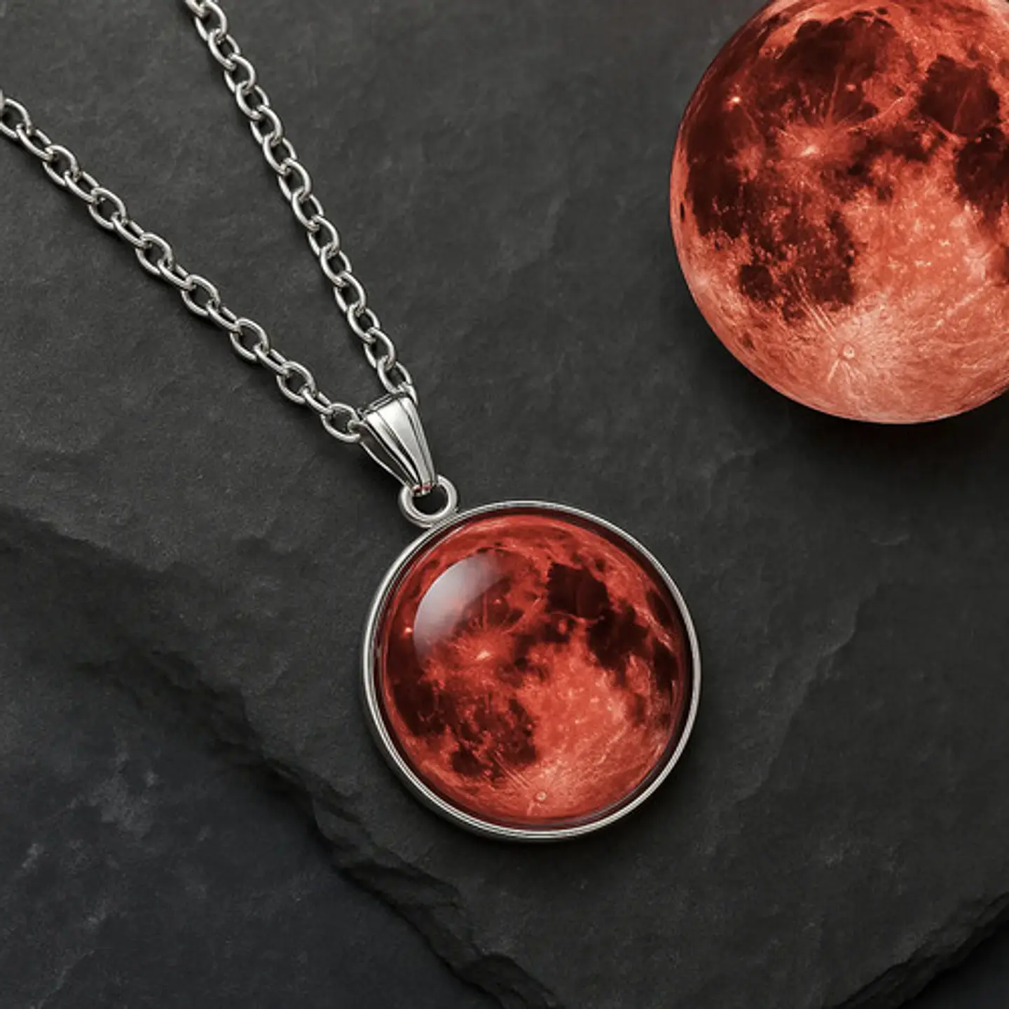 Collar Mujer Luna Llena Brilla En La Oscuridad Fluorescente 23