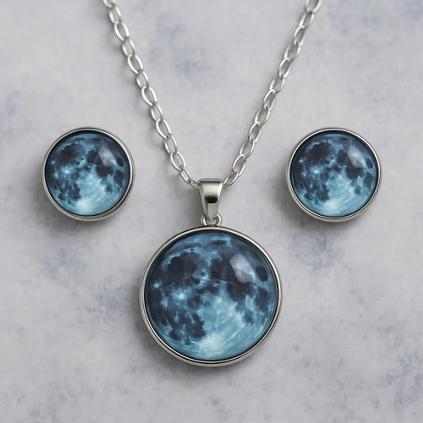 Collar Mujer Luna Llena Brilla En La Oscuridad Fluorescente 28