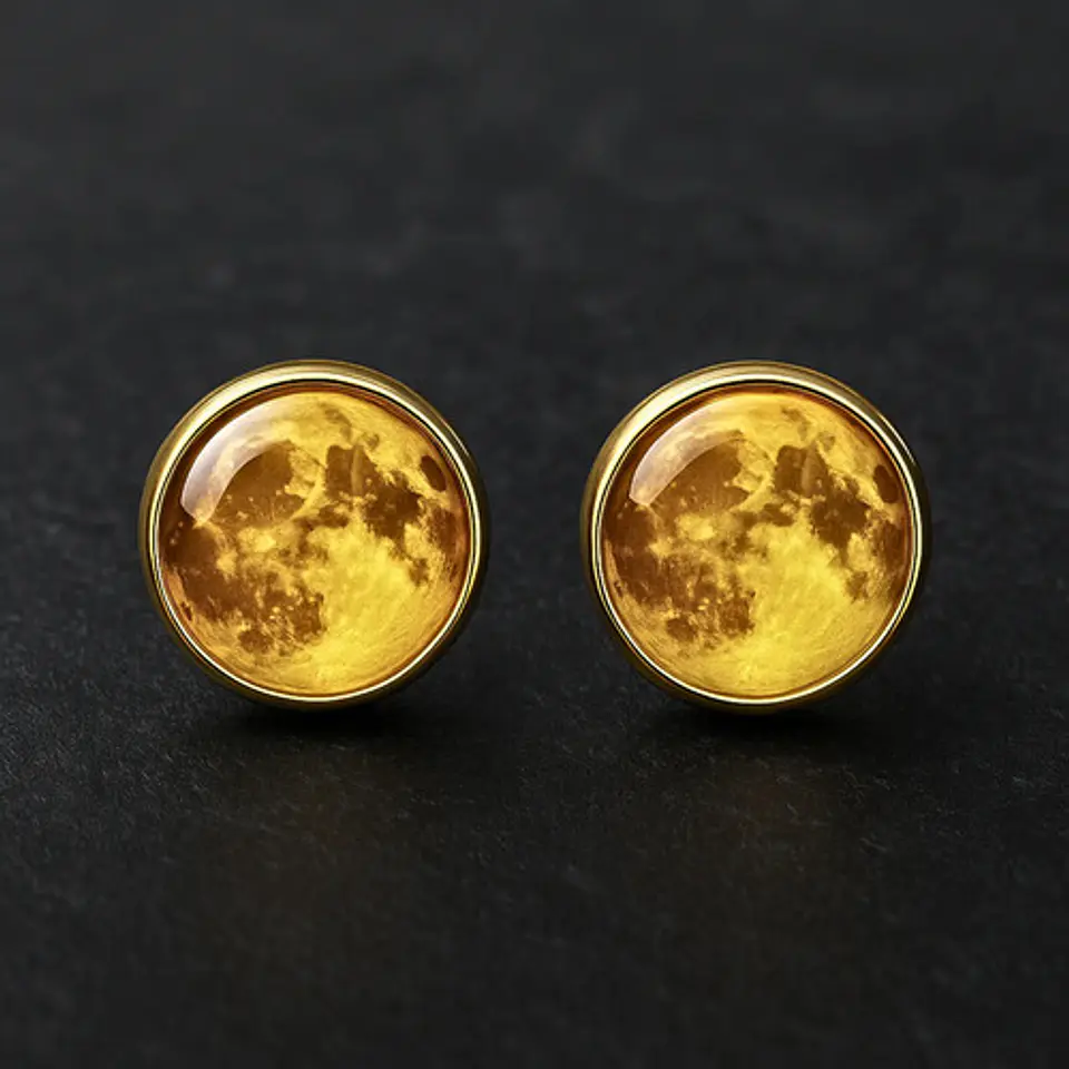 Collar Mujer Luna Llena Brilla En La Oscuridad Fluorescente 45