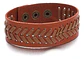 Pulsera Manilla Brazalete Cuero Ajustable Color Cafe Hombre - Miniatura 2