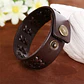 Pulsera Manilla Brazalete Cuero Ajustable Color Cafe Hombre - Miniatura 23