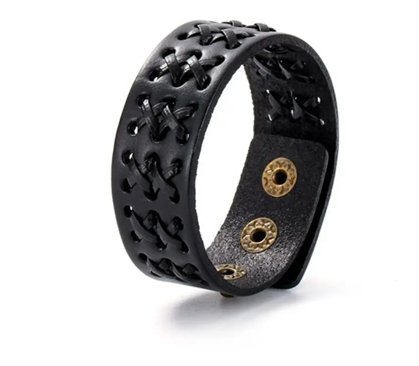 Pulsera Manilla Brazalete Cuero Ajustable Color Cafe Hombre 25