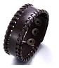 Pulsera Manilla Brazalete Cuero Ajustable Color Cafe Hombre - Miniatura 29