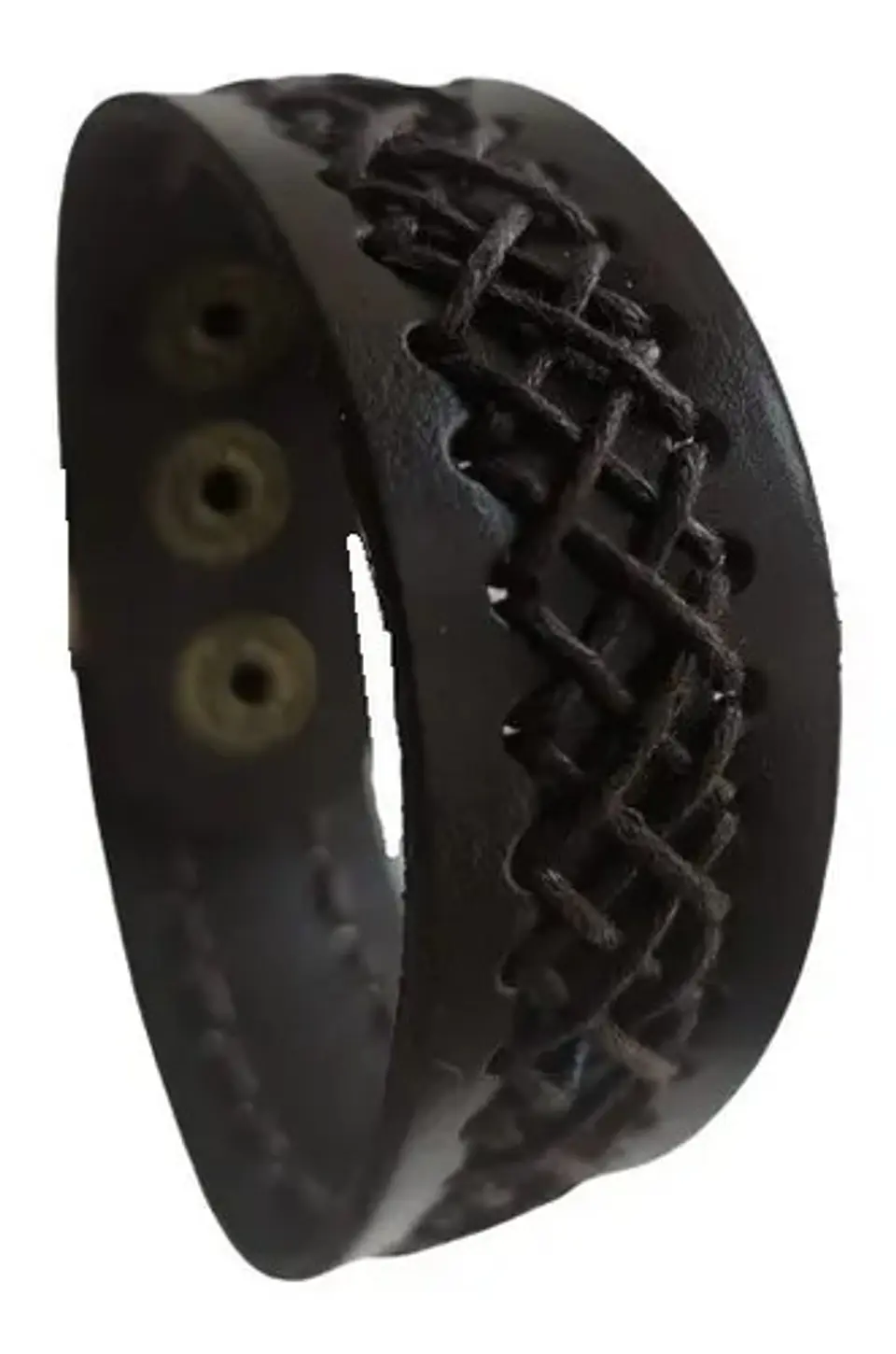 Pulsera Manilla Brazalete Cuero Ajustable Color Cafe Hombre 34