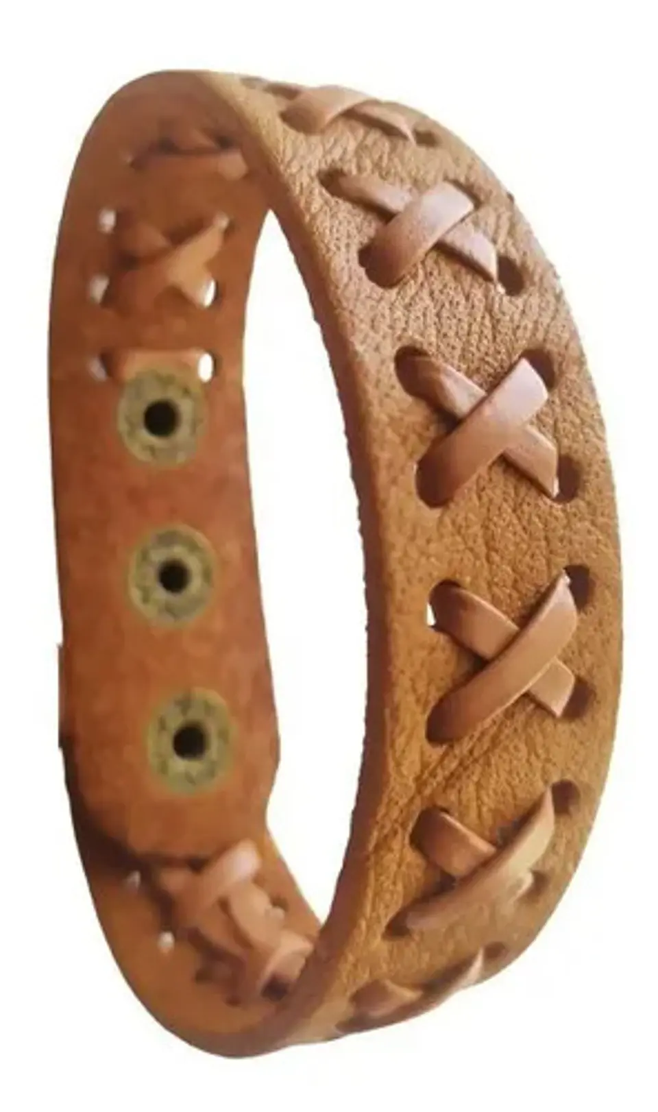 Pulsera Manilla Brazalete Cuero Ajustable Color Cafe Hombre 35