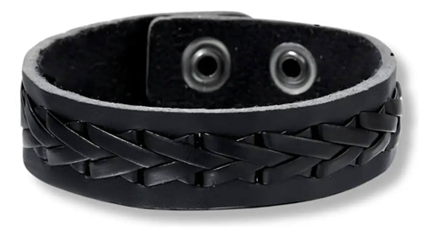 Pulsera Manilla Brazalete Cuero Ajustable Color Cafe Hombre 39