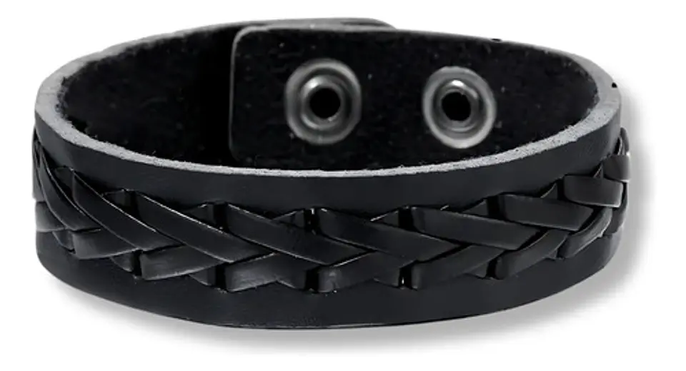 Pulsera Manilla Brazalete Cuero Ajustable Color Cafe Hombre 39