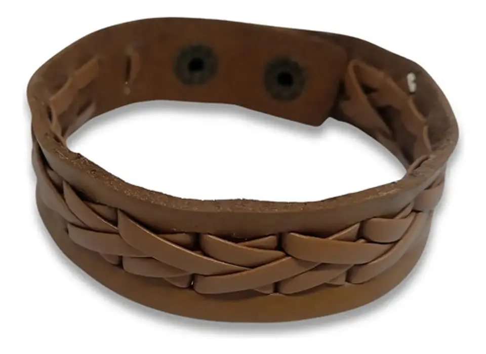 Pulsera Manilla Brazalete Cuero Ajustable Color Cafe Hombre 40