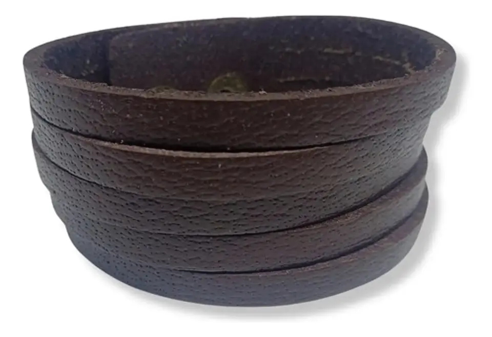 Pulsera Manilla Brazalete Cuero Ajustable Color Cafe Hombre 42