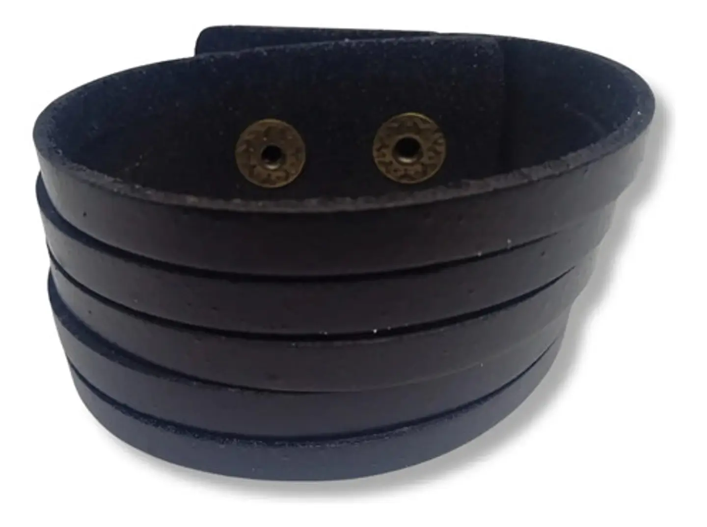 Pulsera Manilla Brazalete Cuero Ajustable Color Cafe Hombre 44