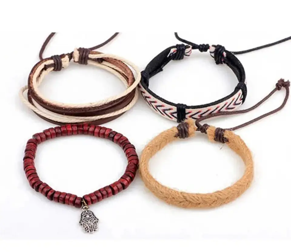 Pulsera Manilla Brazalete Cuero Mano De Fatima Hombre Mujer 1