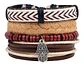 Pulsera Manilla Brazalete Cuero Mano De Fatima Hombre Mujer - Miniatura 2