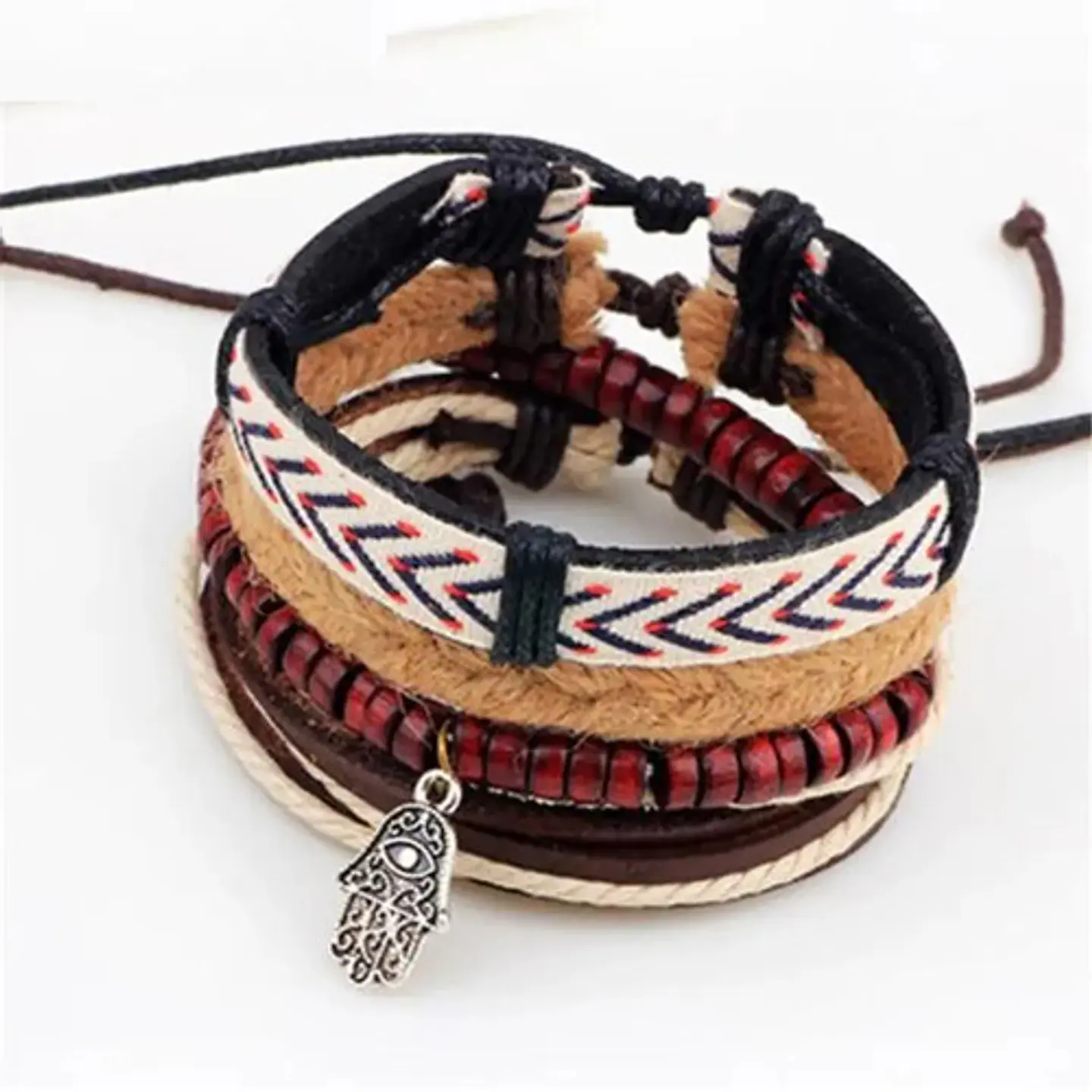 Pulsera Manilla Brazalete Cuero Mano De Fatima Hombre Mujer 5