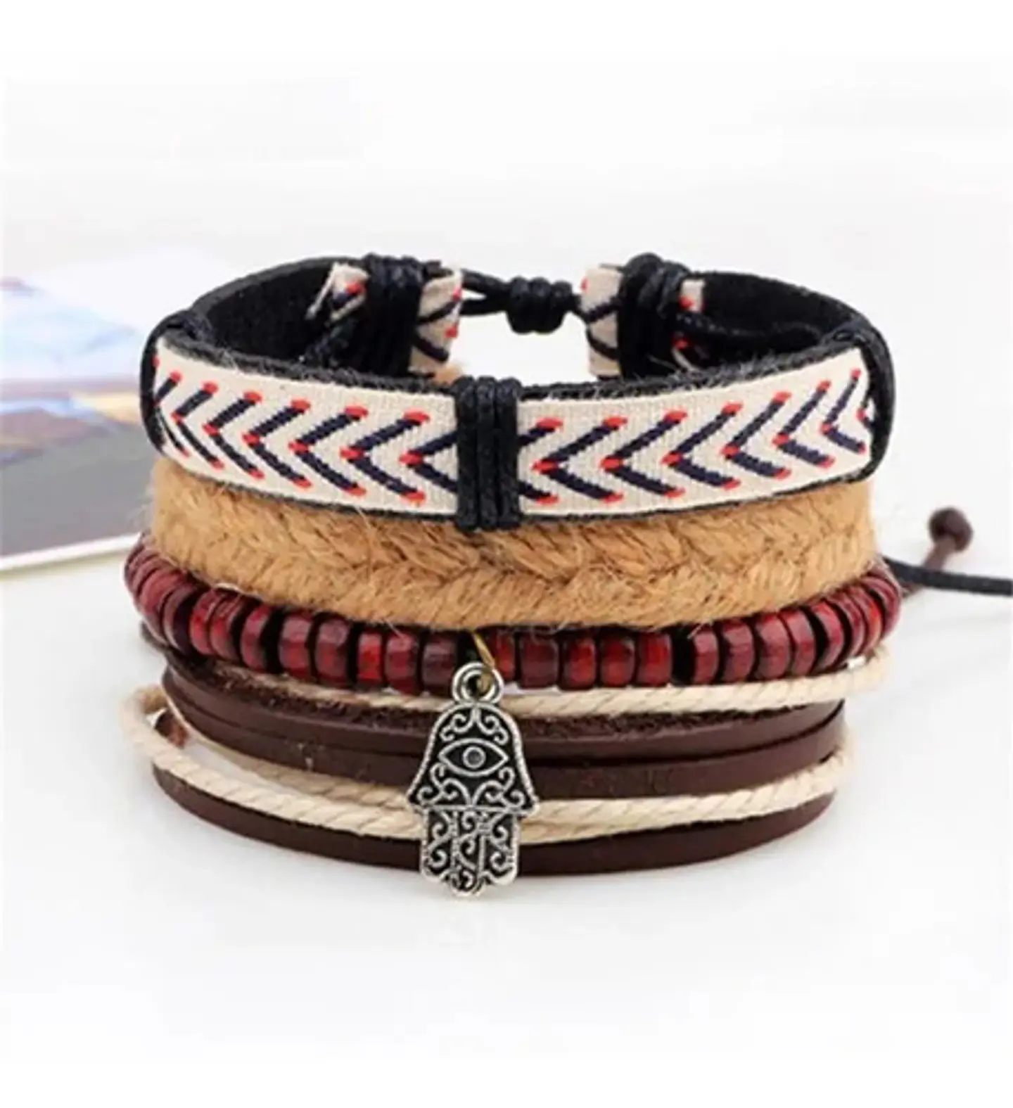 Pulsera Manilla Brazalete Cuero Mano De Fatima Hombre Mujer 6