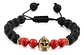 Pulsera Manilla Casco Guerrero Piedras Naturales Para Hombre - Miniatura 1