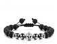 Pulsera Manilla Casco Guerrero Piedras Naturales Para Hombre - Miniatura 25