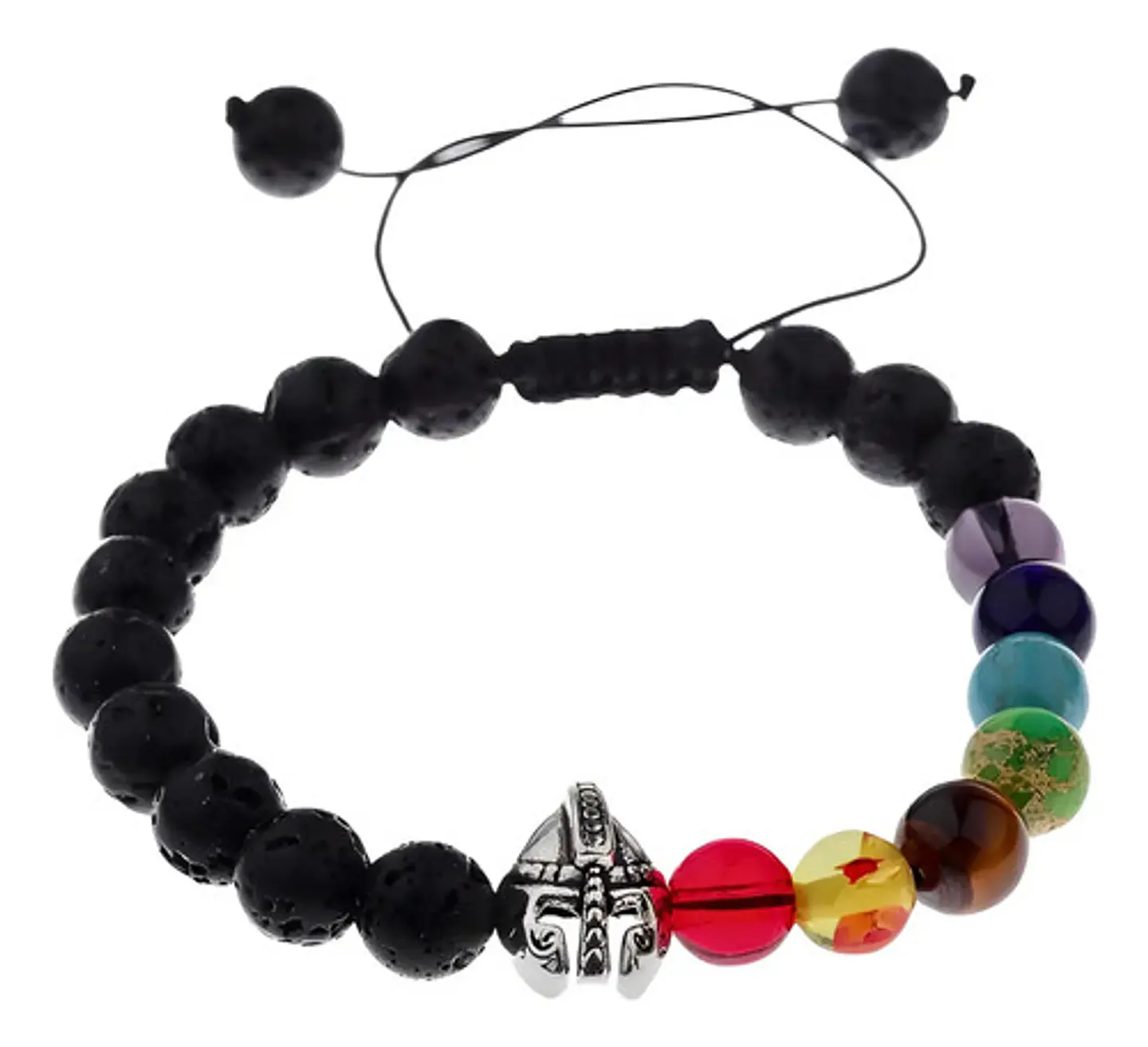 Pulsera Manilla Casco Guerrero Piedras Naturales Para Hombre 28