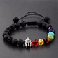 Pulsera Manilla Casco Guerrero Piedras Naturales Para Hombre - Miniatura 29