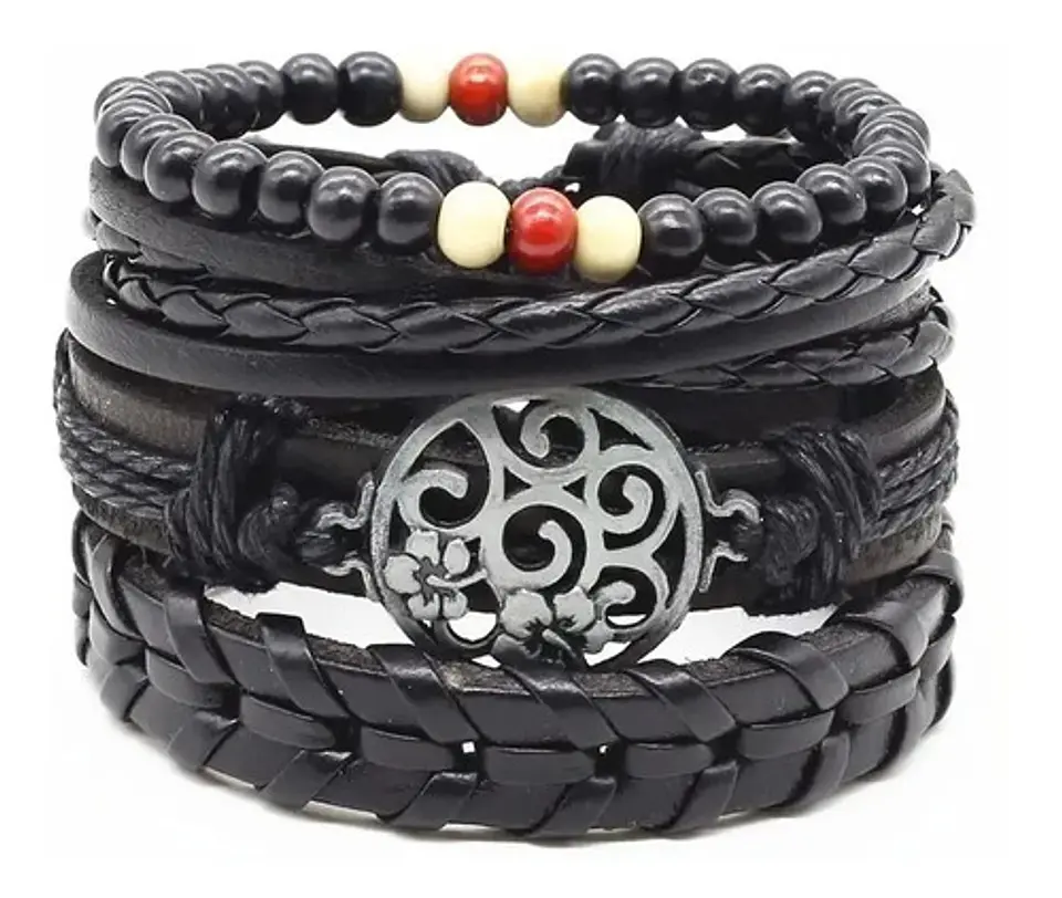 Pulsera Brazalete Manilla Placa Amor Cuero Hombre Y Mujer 1