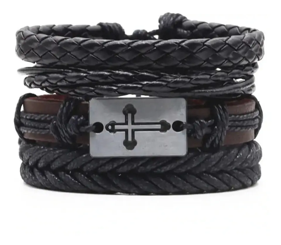 Pulsera Brazalete Manilla Placa Amor Cuero Hombre Y Mujer 7
