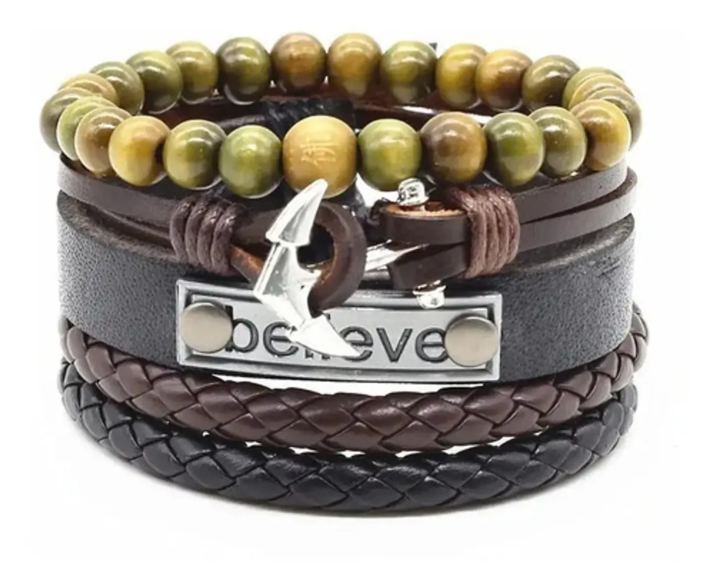 Pulsera Brazalete Manilla Placa Amor Cuero Hombre Y Mujer 8