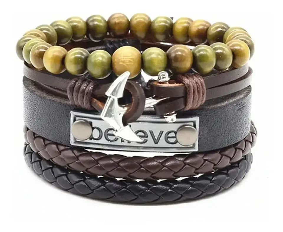 Pulsera Brazalete Manilla Placa Amor Cuero Hombre Y Mujer 8