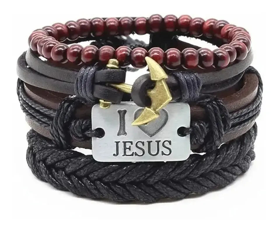 Pulsera Brazalete Manilla Placa Amor Cuero Hombre Y Mujer 9