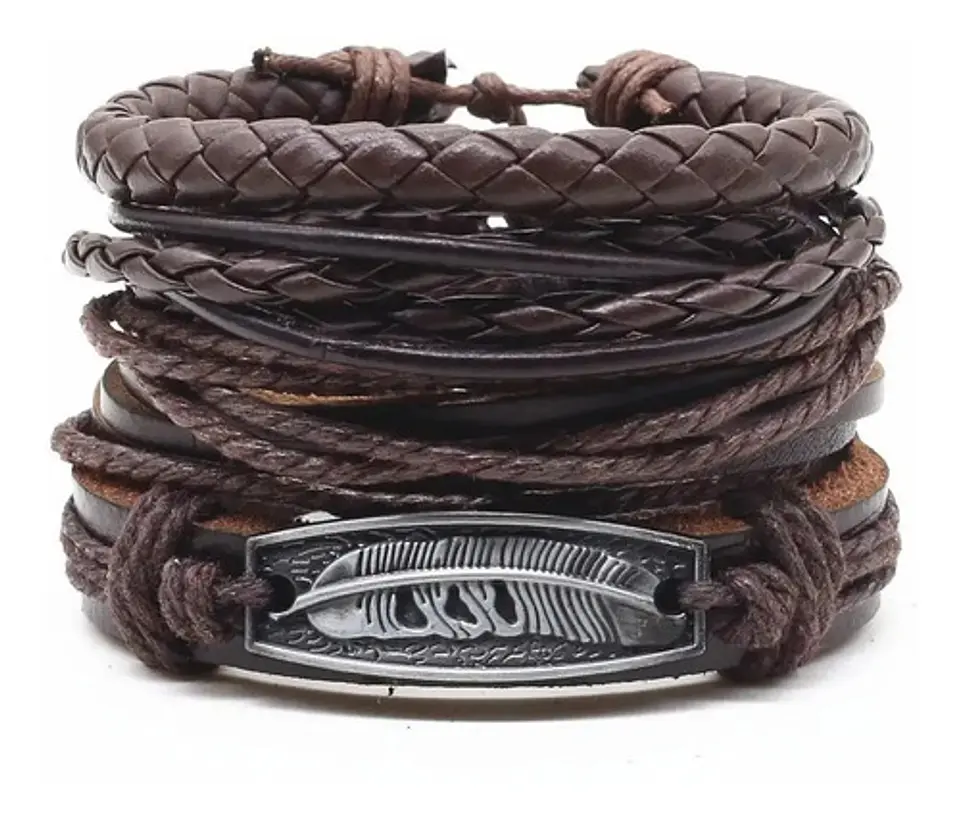 Pulsera Brazalete Manilla Placa Amor Cuero Hombre Y Mujer 11