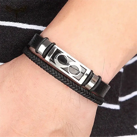 Pulsera Brazalete Infinito Acero Inoxidable Plateado Hombre 