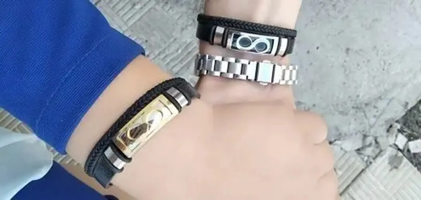 Pulsera Brazalete Infinito Acero Inoxidable Plateado Hombre  7