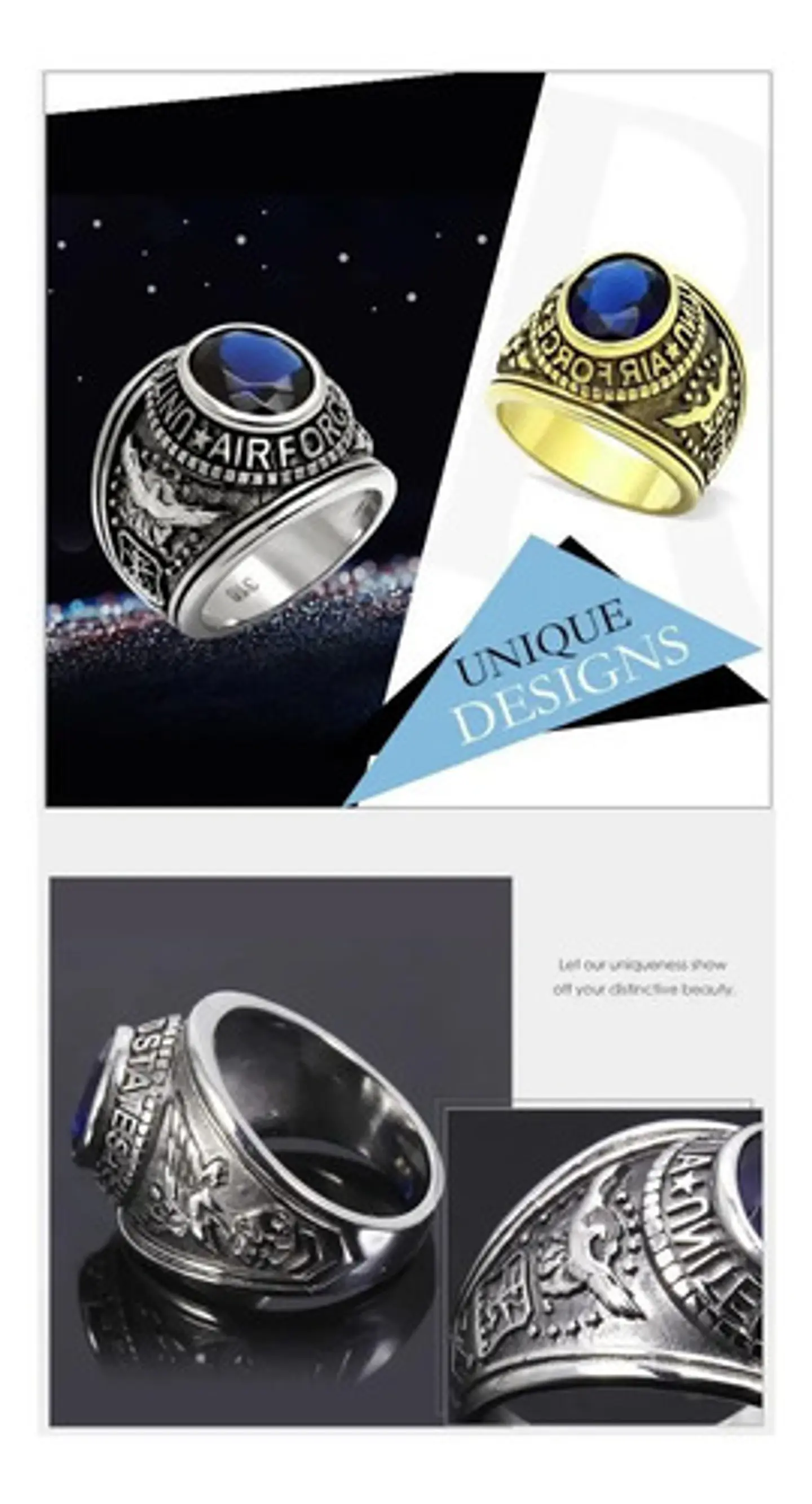 Anillo Militar Ee.uu. Color Plata Acero Inoxidable Hombre 7