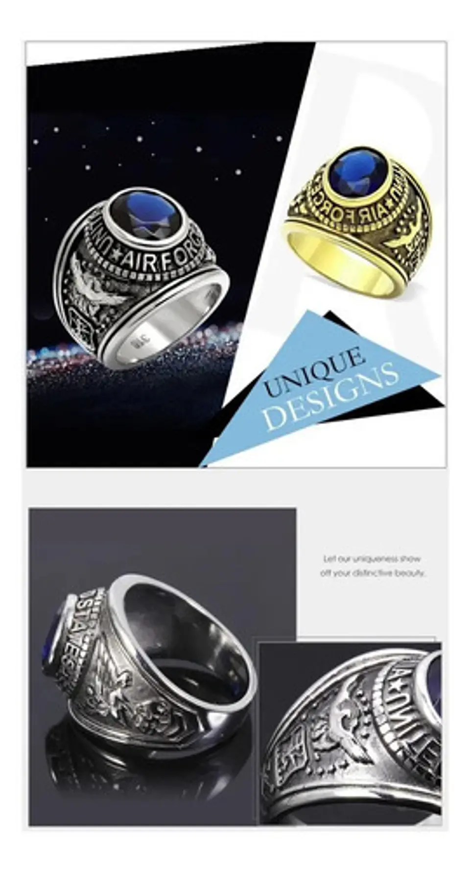 Anillo Militar Ee.uu. Color Plata Acero Inoxidable Hombre 7