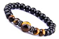 Pulsera Manilla Brazalete Piedra Natural Ojo De Tigre Hombre - Miniatura 1