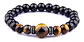 Pulsera Manilla Brazalete Piedra Natural Ojo De Tigre Hombre - Miniatura 4