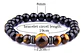 Pulsera Manilla Brazalete Piedra Natural Ojo De Tigre Hombre - Miniatura 5