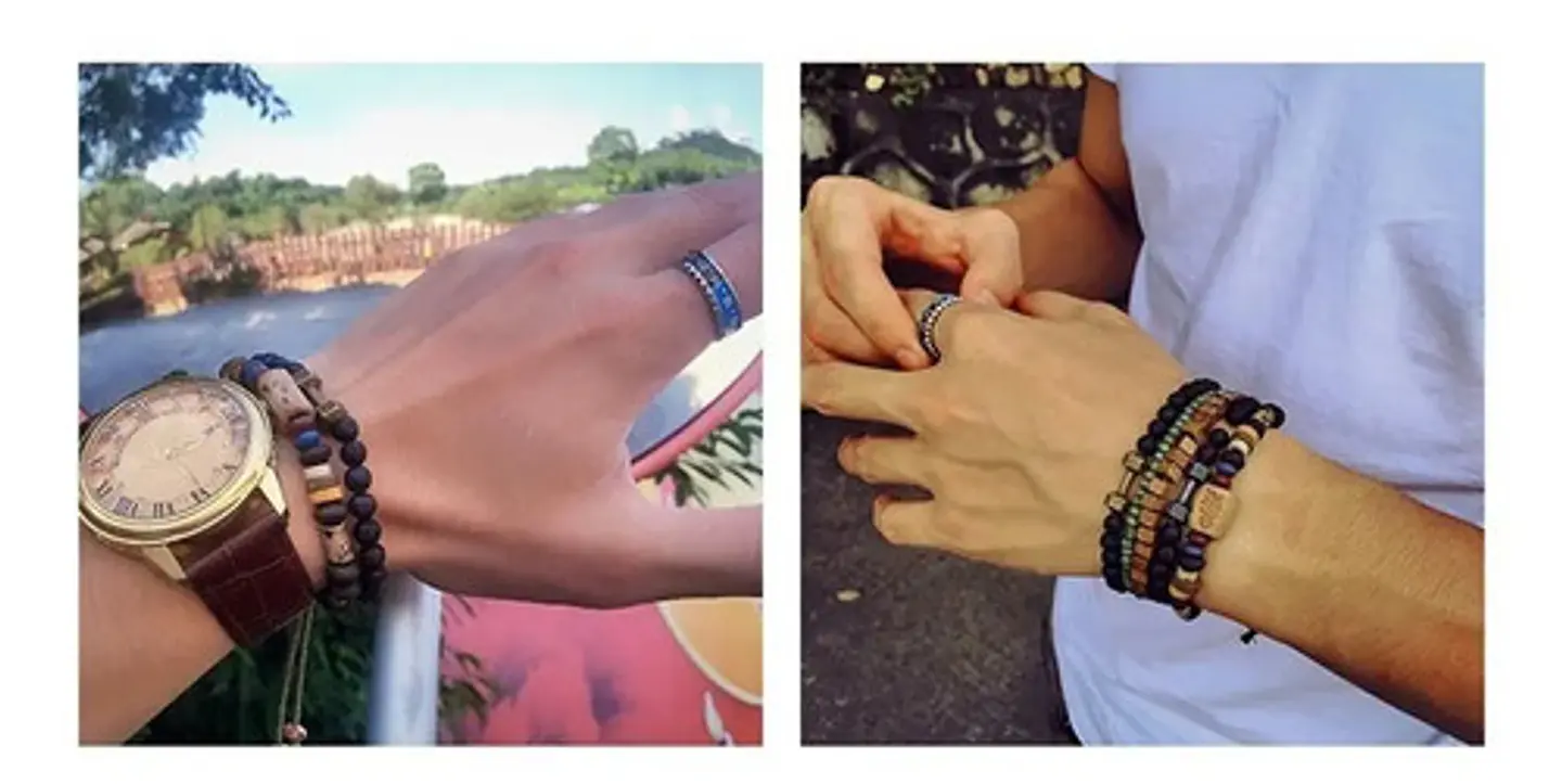 Pulsera Manilla Brazalete Piedra Natural Ojo De Tigre Hombre 6