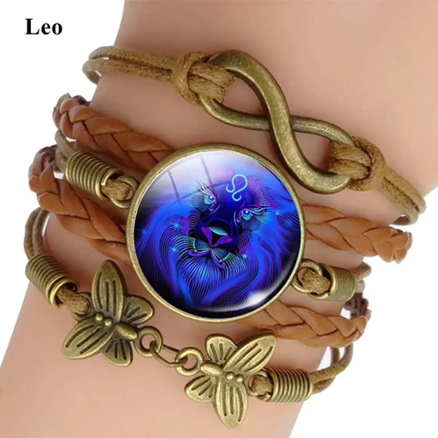 Pulsera Brazalete Manilla Cuero Signos Zodiaco Mujer Hombre 6