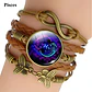 Pulsera Brazalete Manilla Cuero Signos Zodiaco Mujer Hombre - Miniatura 10
