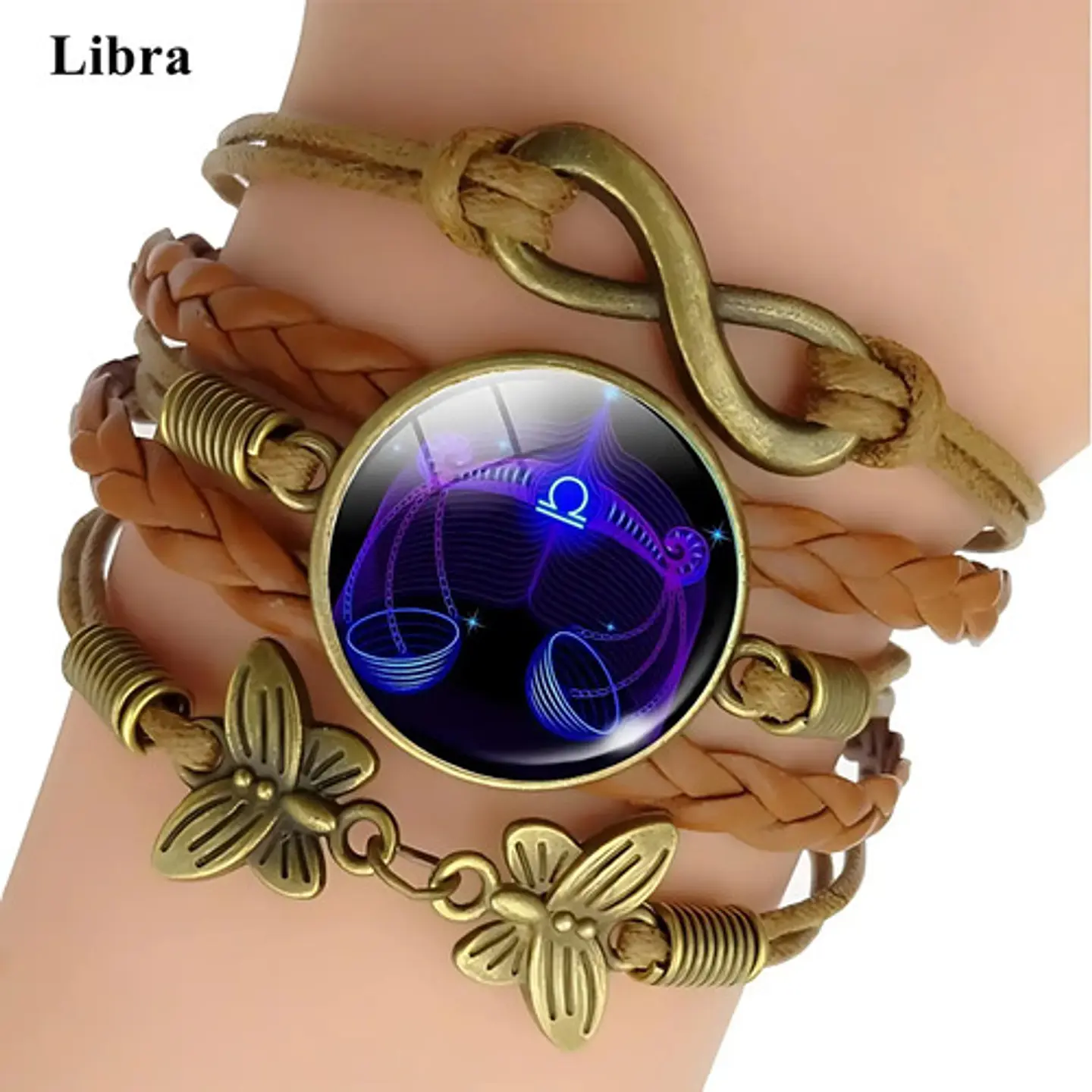 Pulsera Brazalete Manilla Cuero Signos Zodiaco Mujer Hombre 14