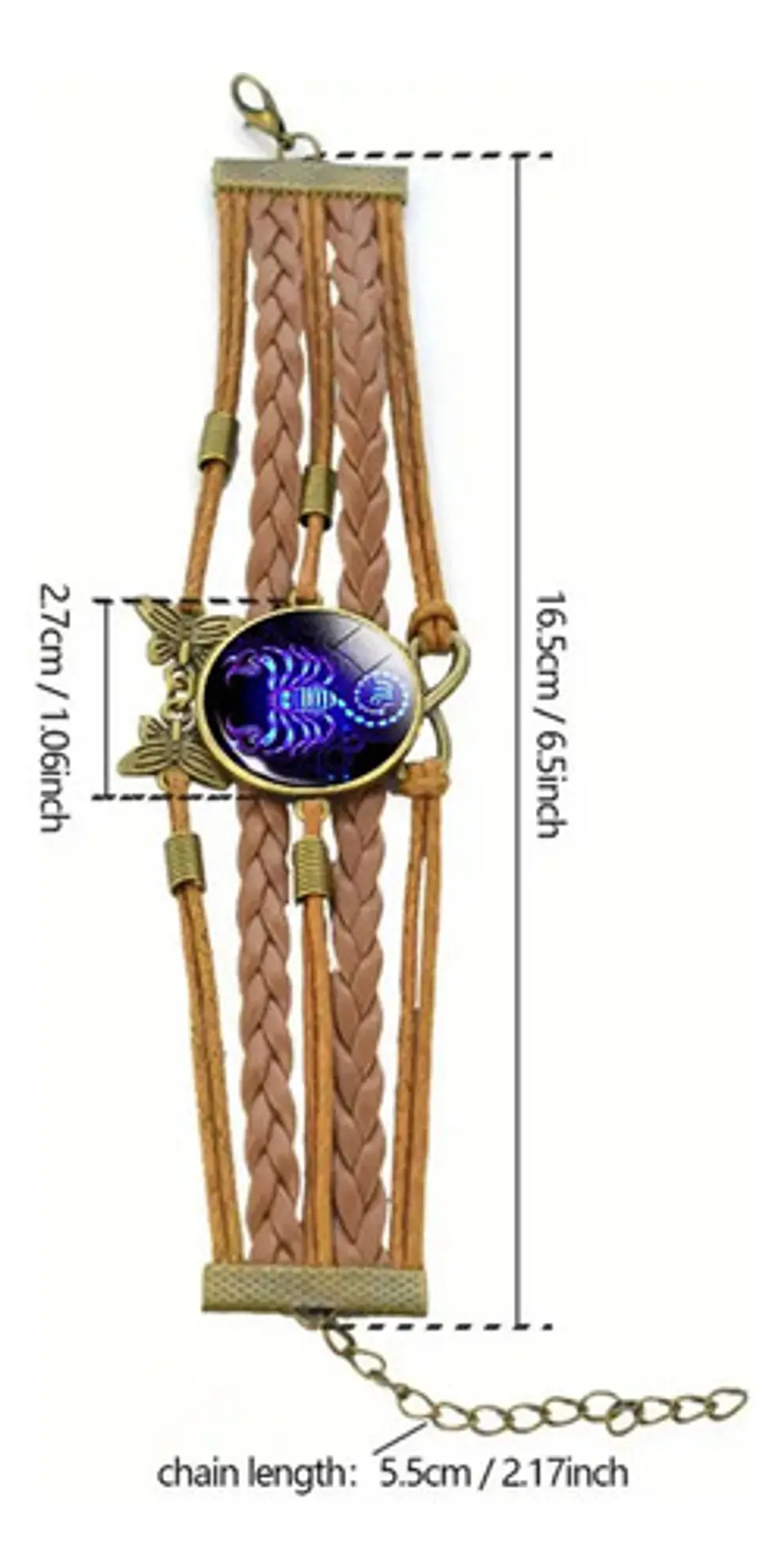 Pulsera Brazalete Manilla Cuero Signos Zodiaco Mujer Hombre 19