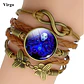 Pulsera Brazalete Manilla Cuero Signos Zodiaco Mujer Hombre - Miniatura 46