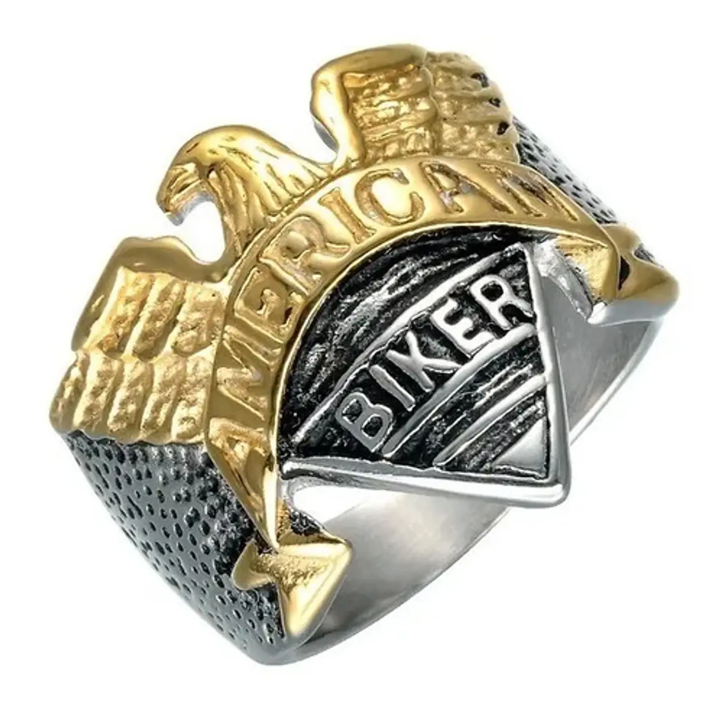Anillo Acero Inoxidable Águila Color Oro Y Plata Para Hombre 1