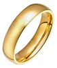 Anillo Color Oro Clásico Banda Acero Inoxidable Hombre Mujer - Miniatura 1